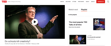 What TED's landing page looks like.