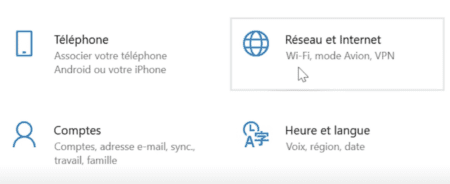 panneau de configuration Windows