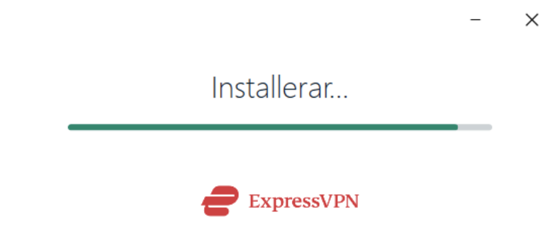 ExpressVPN installation in progress on Windows.