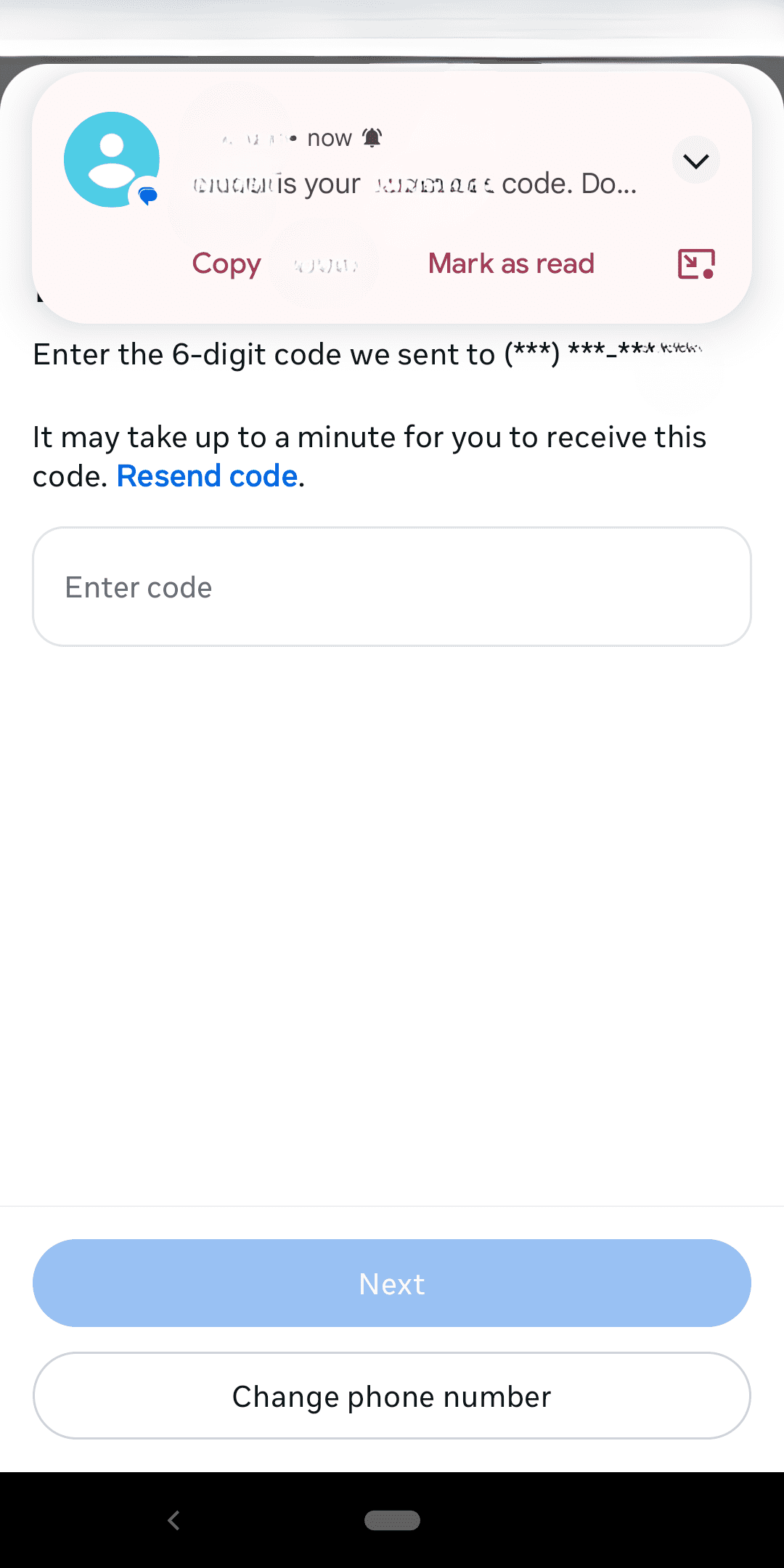 Confirming your 2FA setup with a verification code.