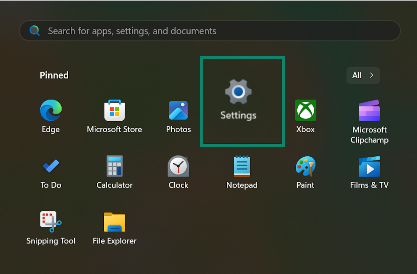 Image showing Windows Settings icon.