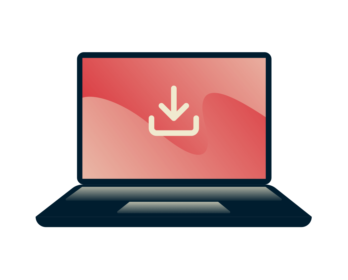 İsimsiz olarak indirin. İndirme simgesine sahip dizüstü bilgisayar.