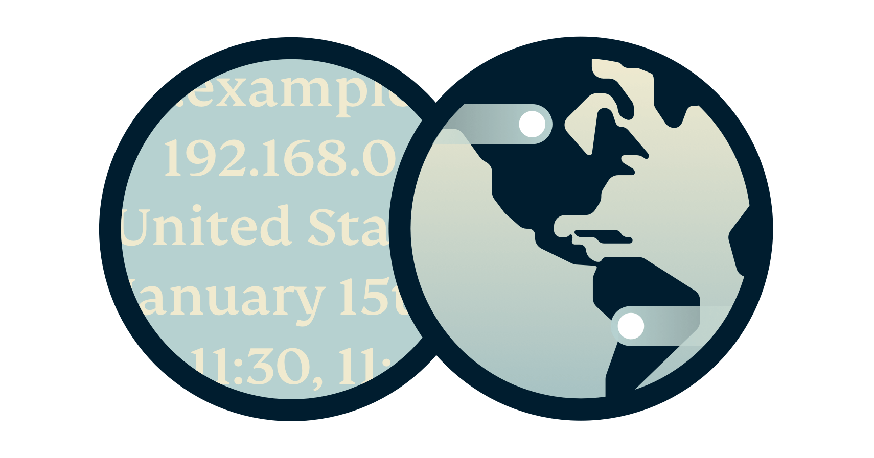 Globus ved siden af IP-adresser og URL'er.
