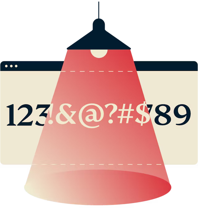 Lampe viser kryptert nummerlinje.