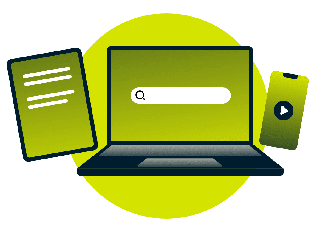 Bärbar dator, surfplatta och telefon.