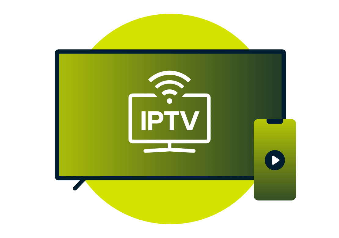 IPTV på en tv-skærm.