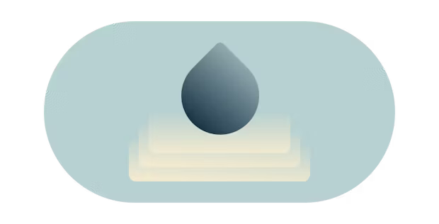 Vanndråpe skaper krusninger.