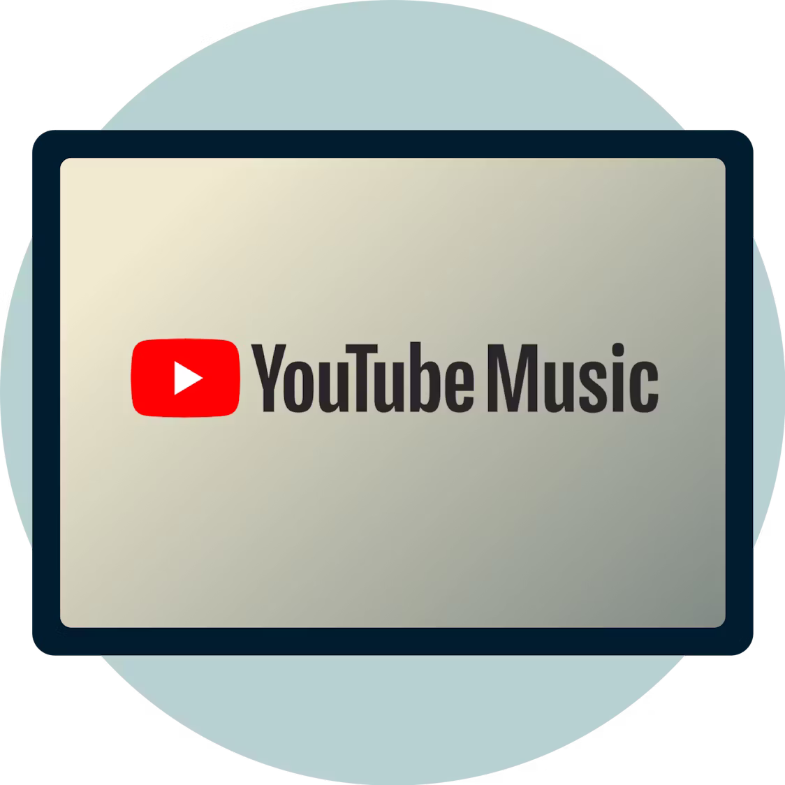 Логотип YouTube Music на экране.