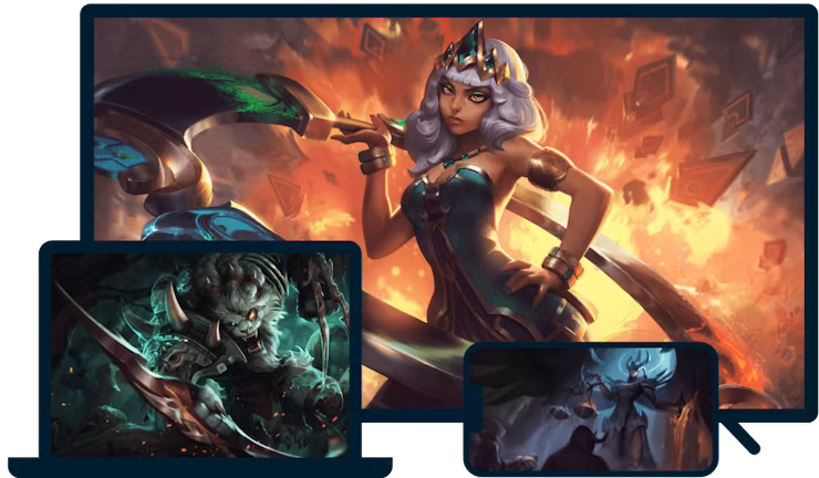 League of Legends su diversi dispositivi.