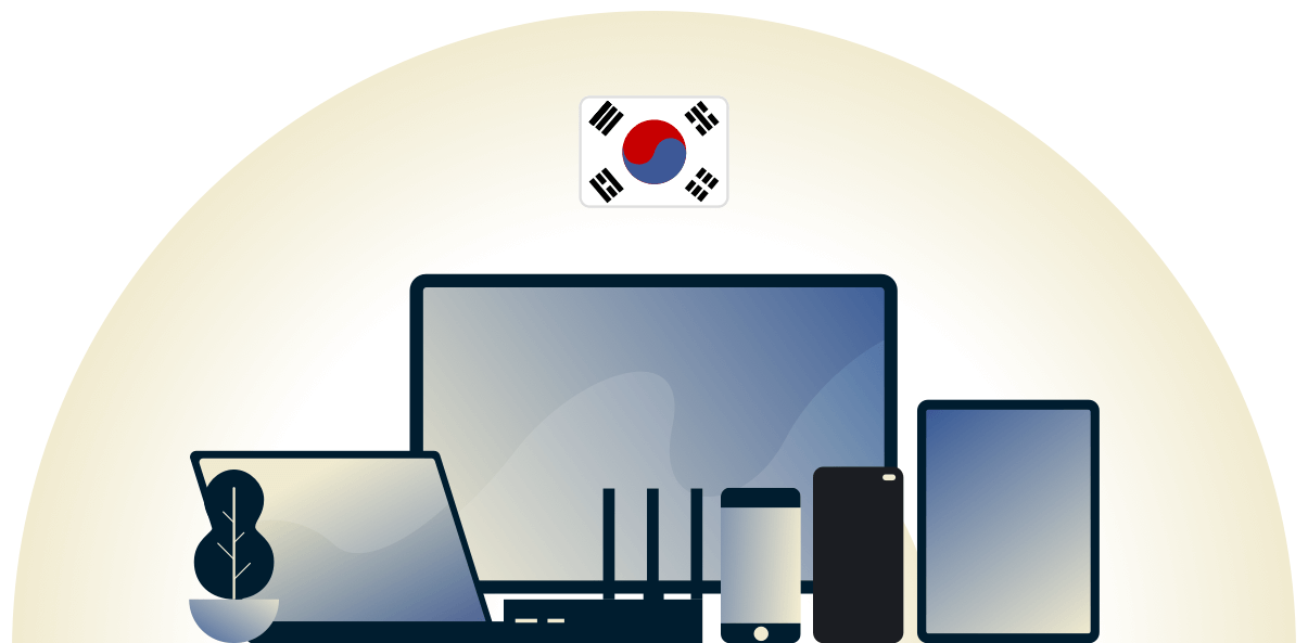 Sør-Korea VPN beskytter en rekke enheter.