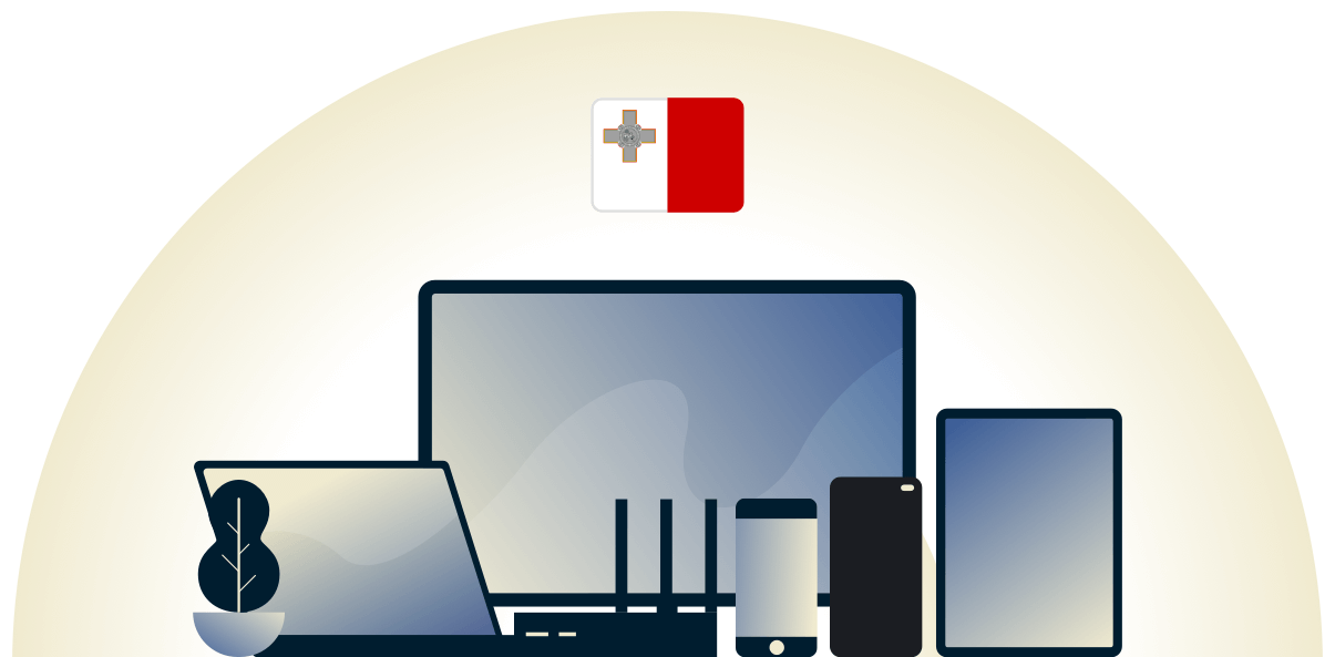 VPN มอลตาที่กำลังปกป้องอุปกรณ์หลากหลายชนิด