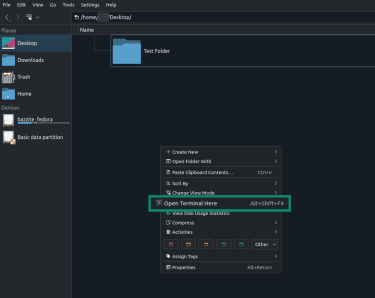 How to open the Linux terminal in a specific directory.