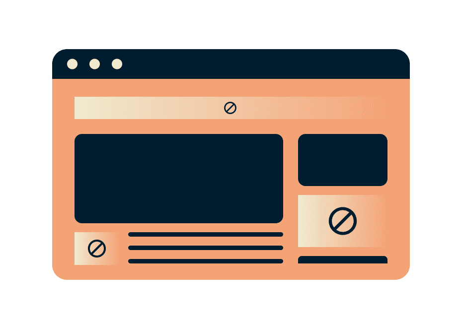 Blokada reklam blokada reklam ilustracja funkcji blokowanie stron internetowych