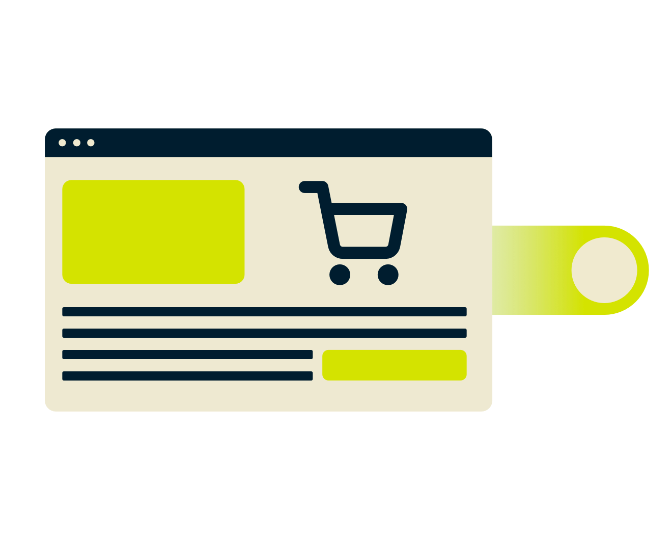 نافذة متصفح التسوق.